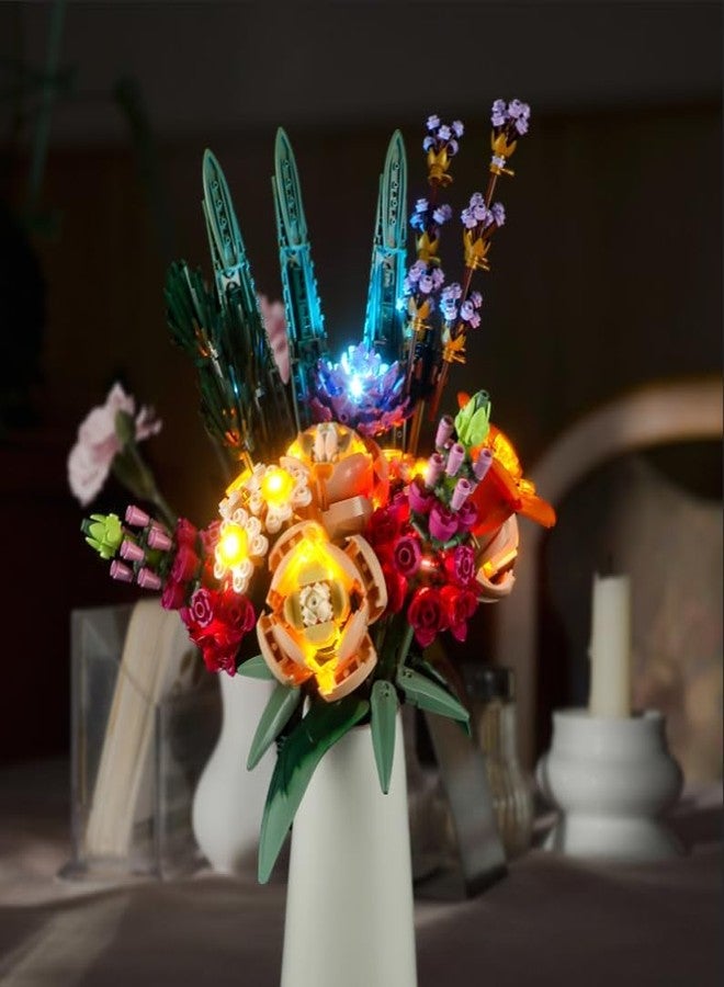 Vaodest مصباح LED من Vaodest لنموذج باقة الزهور من ليغو 10280، تصميم وتكوين متوافق مع النموذج 10280 (مصباح LED فقط، وليس مجموعة مكعبات البناء) - Image 2